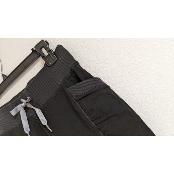 Wmn's ATHLETA Black Cropped Dance Studio Nylon Stretch Drawstring Waist Pants 2 - Picture 8 of 11